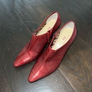 red bootie heels by anne klein